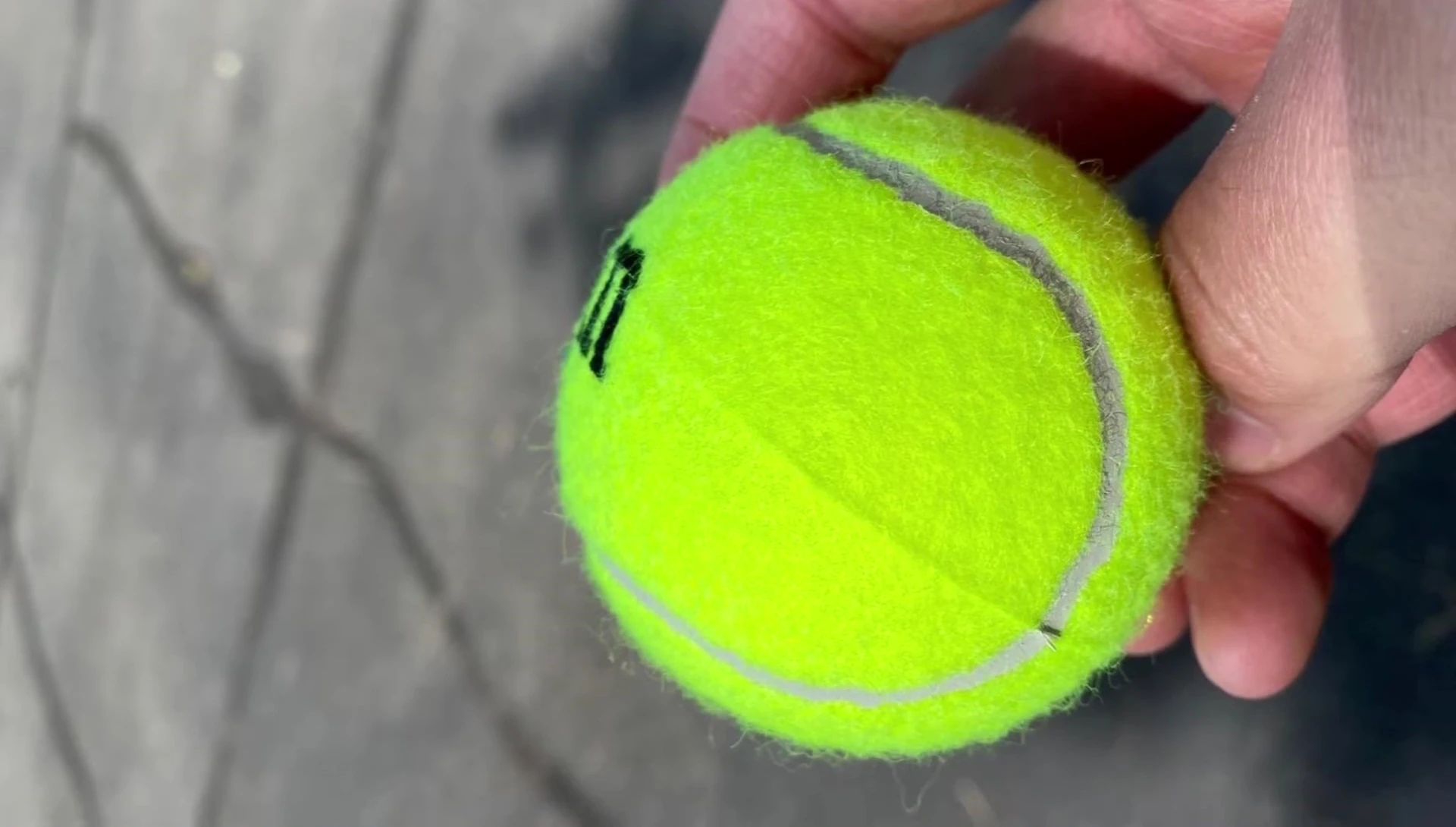 Close-up of Wilson tennis ball texture
