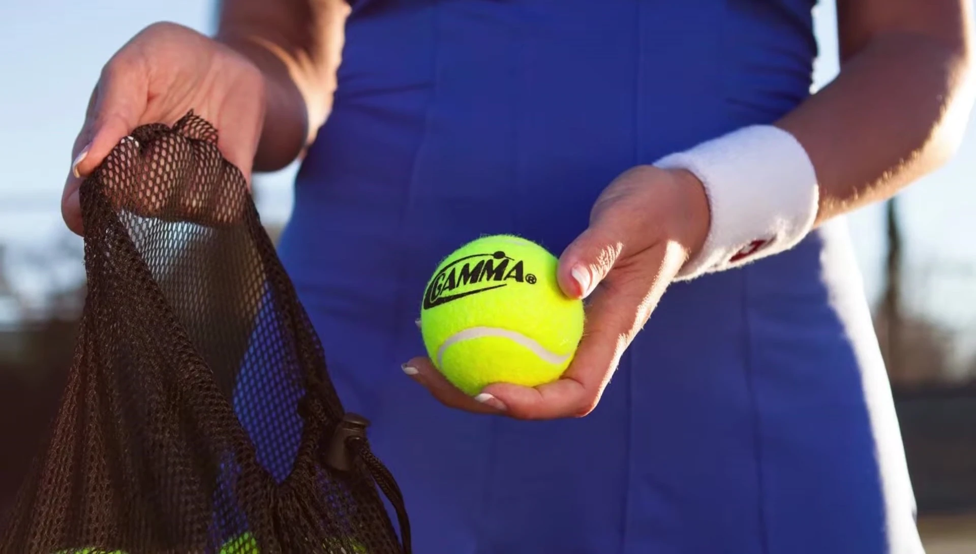 Close-up of Gamma tennis balls