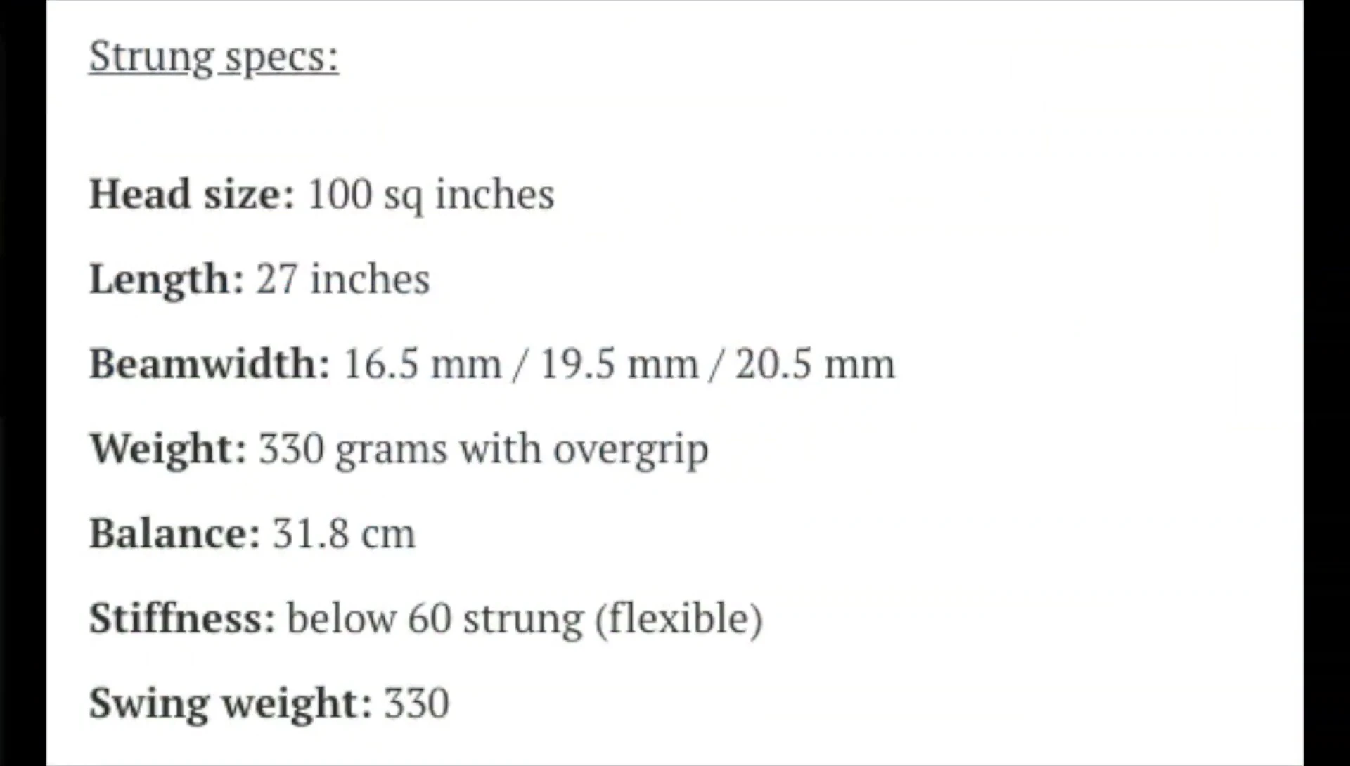 Specifications of the Phantom 100P shown onscreen