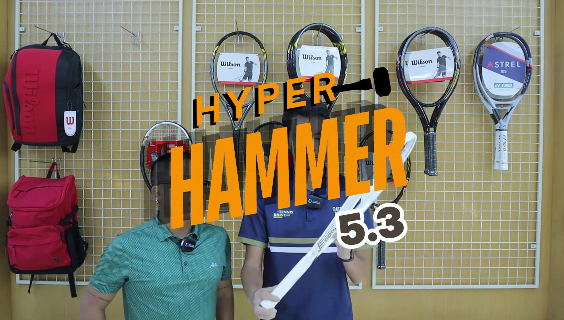 The Wilson Hyper Hammer 5.3 racket displayed.