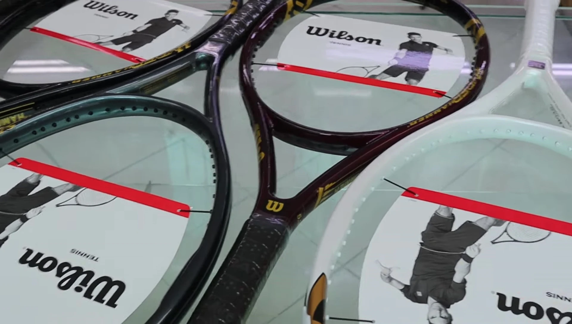 Showcase of different color variations of the Wilson Hyper Hammer 5.3.