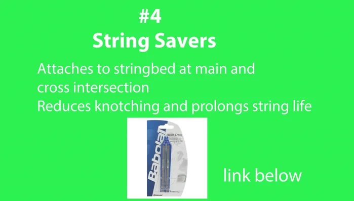 Attach them between the main and cross strings.