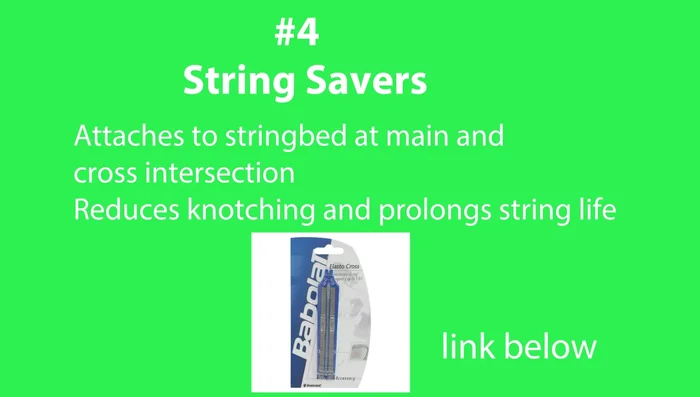 Attach them between the main and cross strings.