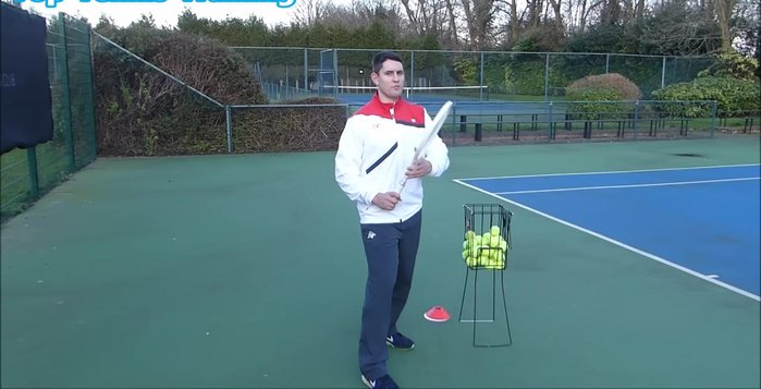 Practice from both the starting position and power position for varied swing practice.