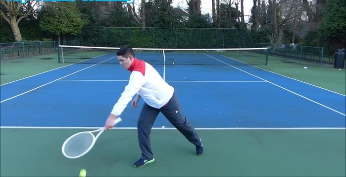 For two-handed backhands, practice feeding with either your right or left hand to improve both-hand coordination.