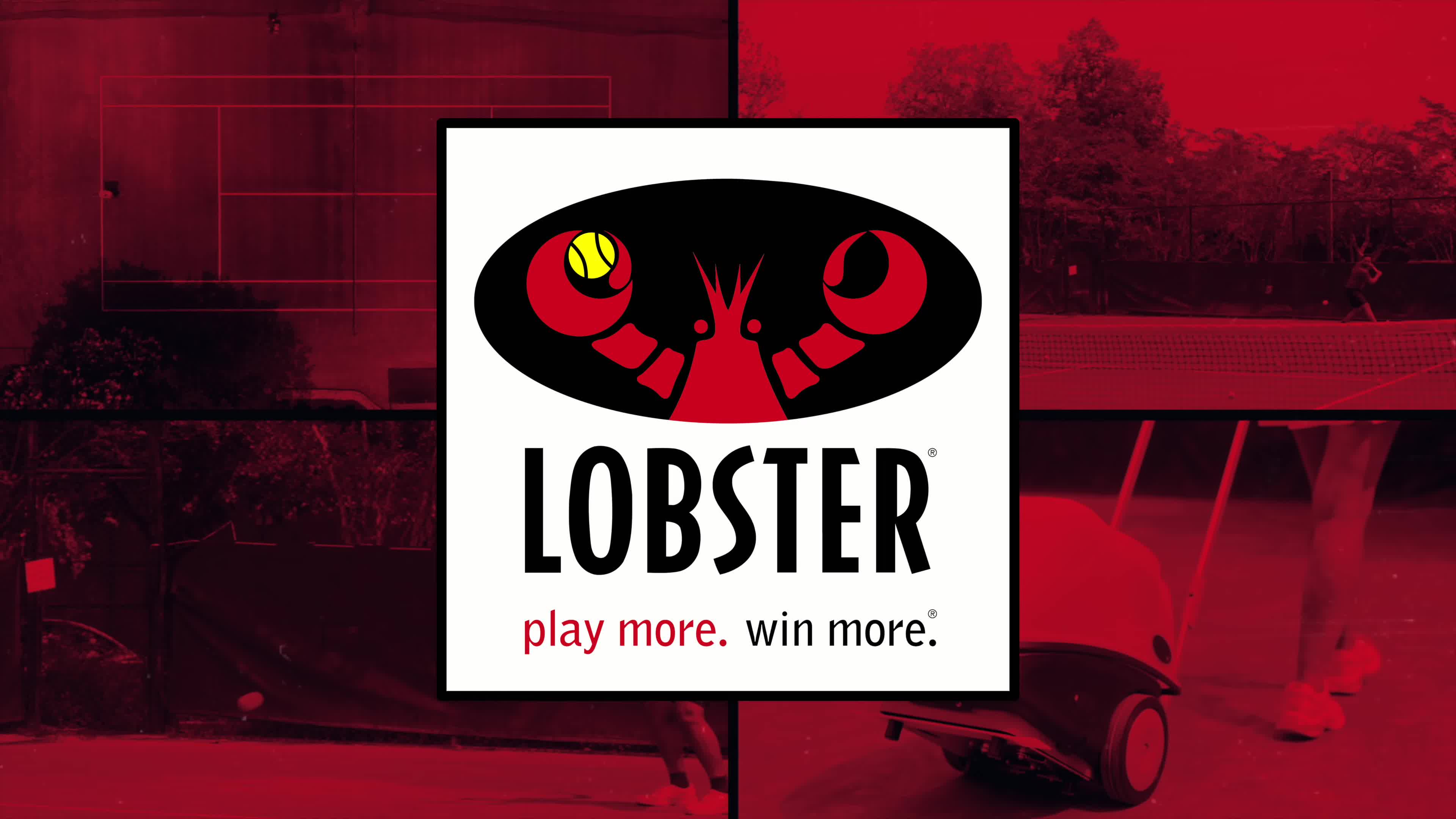 Close-up of the Lobster Elite Grand Series tennis ball machine