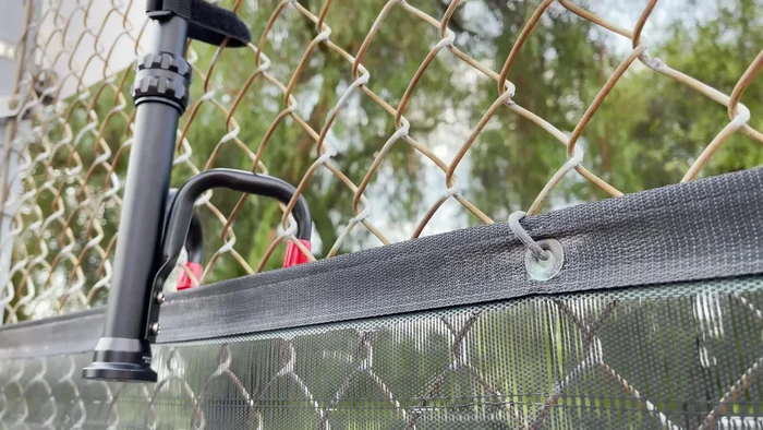 For higher vantage points, use the 10-inch selfie stick to mount the GoPro at the top of the fence.