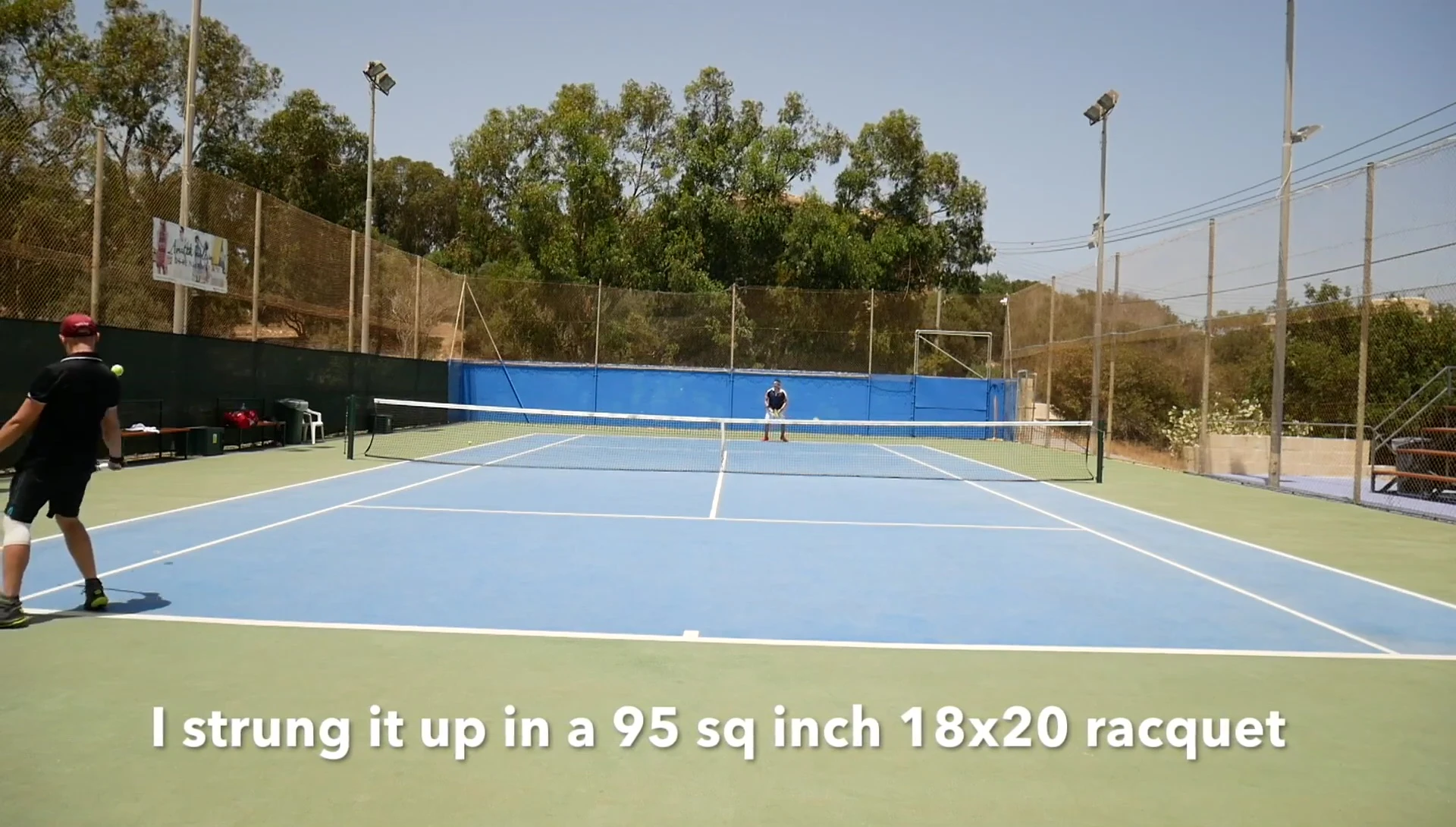 The reviewer playing with the string in a control racket.