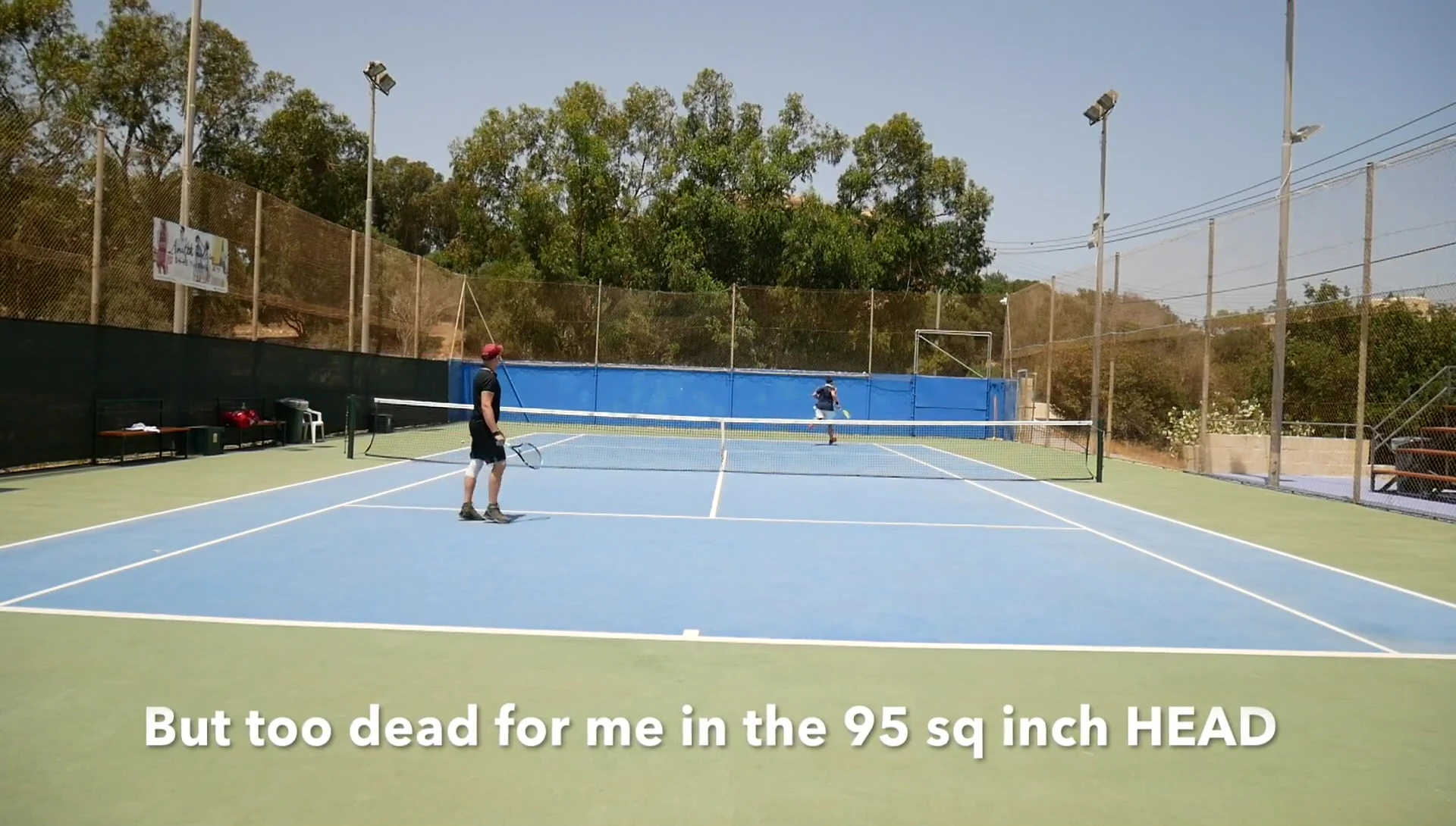 The reviewer contrasting performance in control vs power rackets.