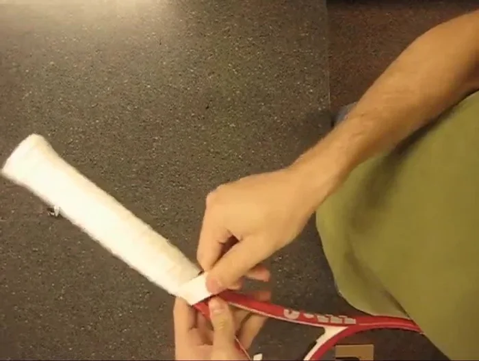 Mark and cut: Mark the replacement grip location with a marker or razor. Cut along the marked line to create a clean, flush finish.