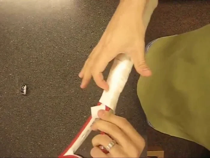 Mark and cut: Mark the replacement grip location with a marker or razor. Cut along the marked line to create a clean, flush finish.