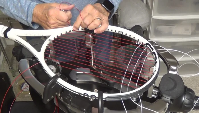 Trim the tag ends after tying off.