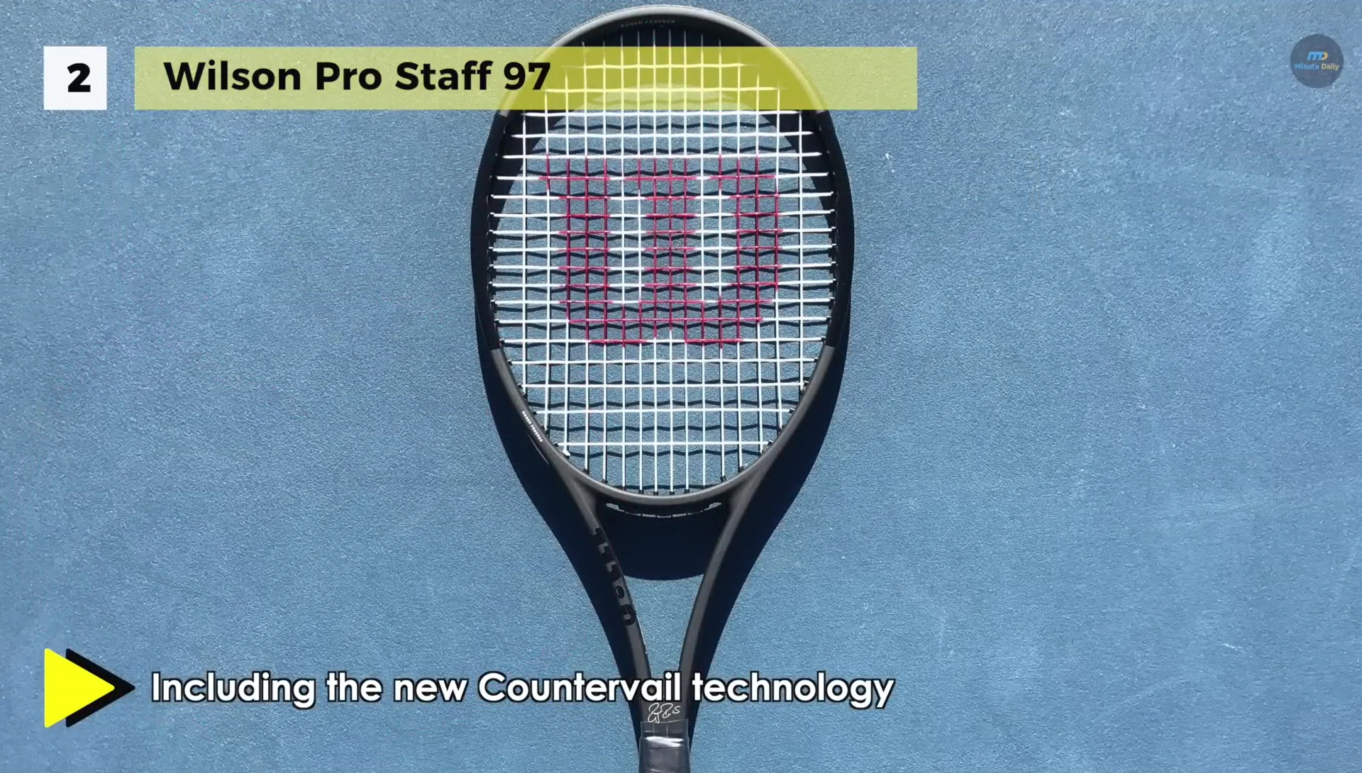 Close-up showcasing the racquet's construction details.