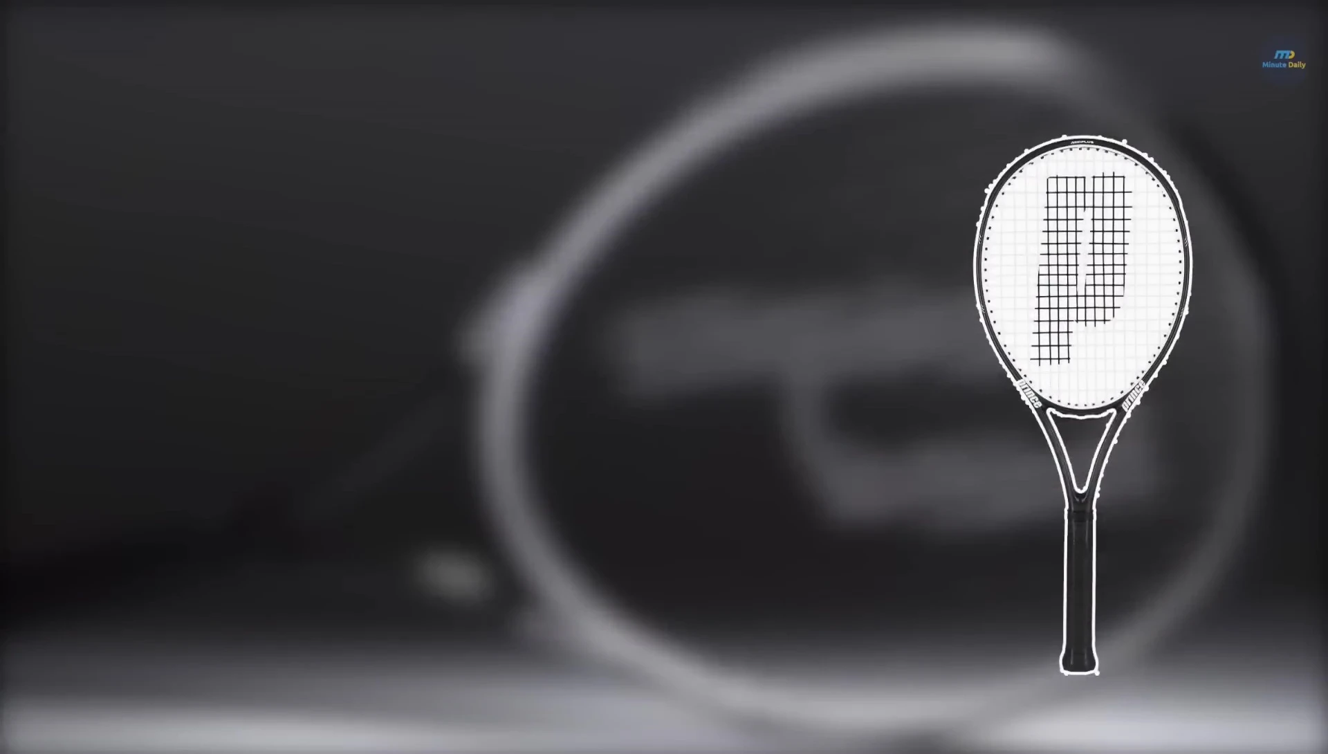 Close-up of the Prince Textreme Warrior 100 racquet showcasing its string pattern.