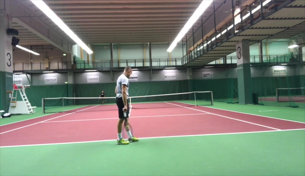 Final shot of the racket