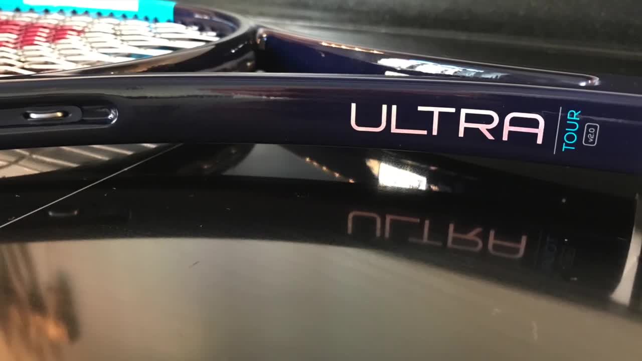 Close-up shot of the Wilson Ultra Tour racket