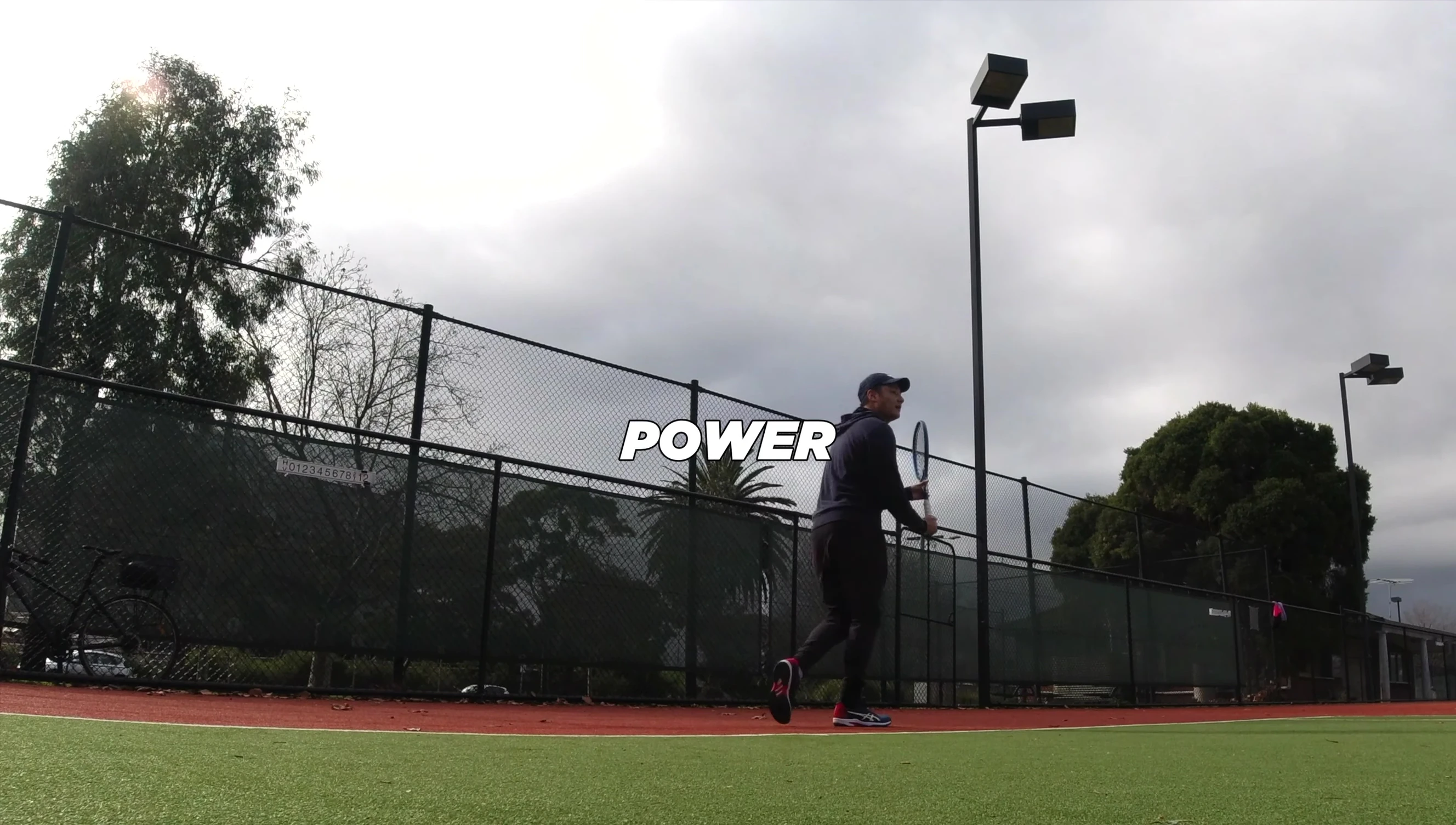 The reviewer demonstrating power shots.