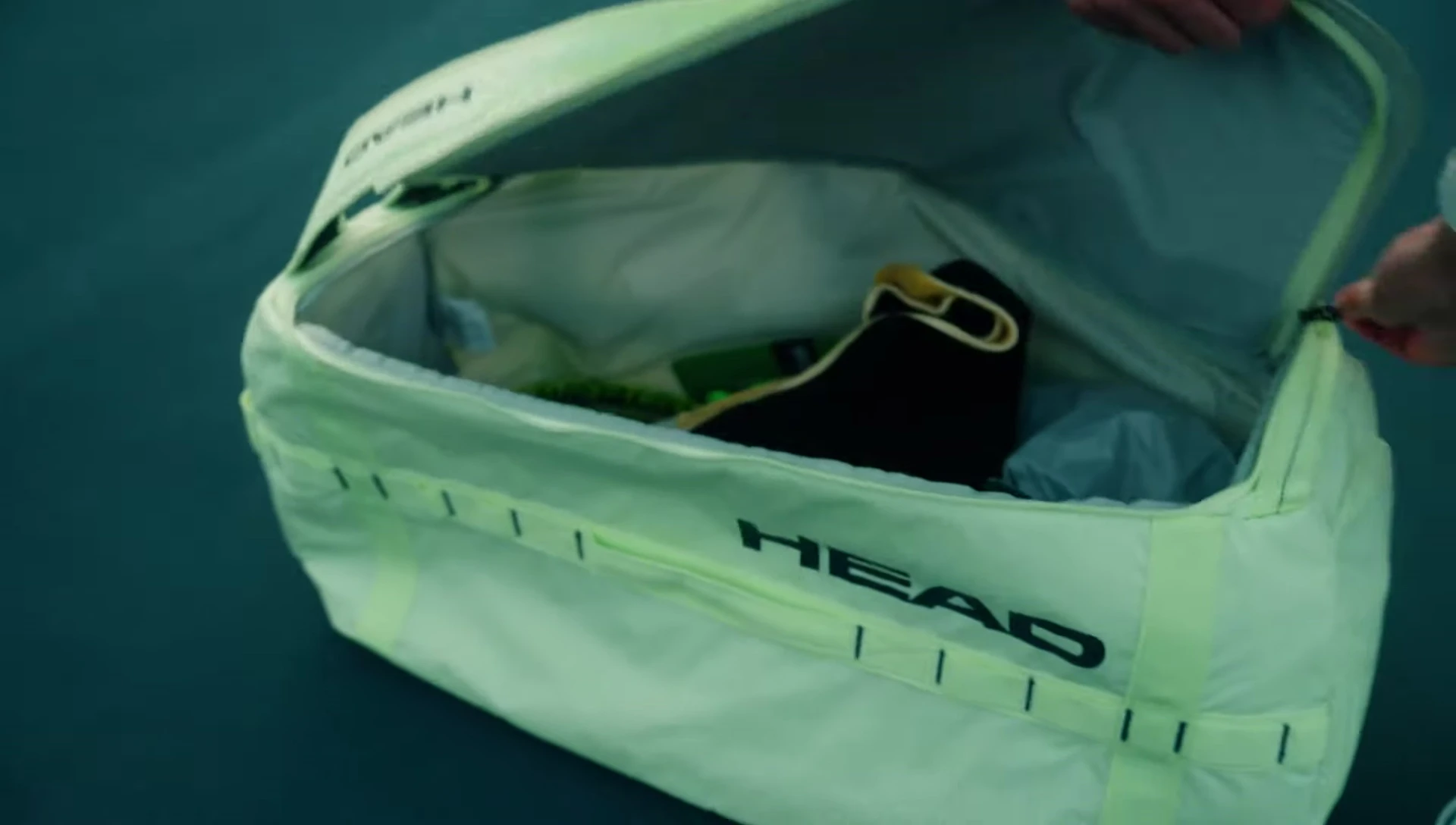 Interior view of the Head Extreme bag demonstrating its organizational capabilities