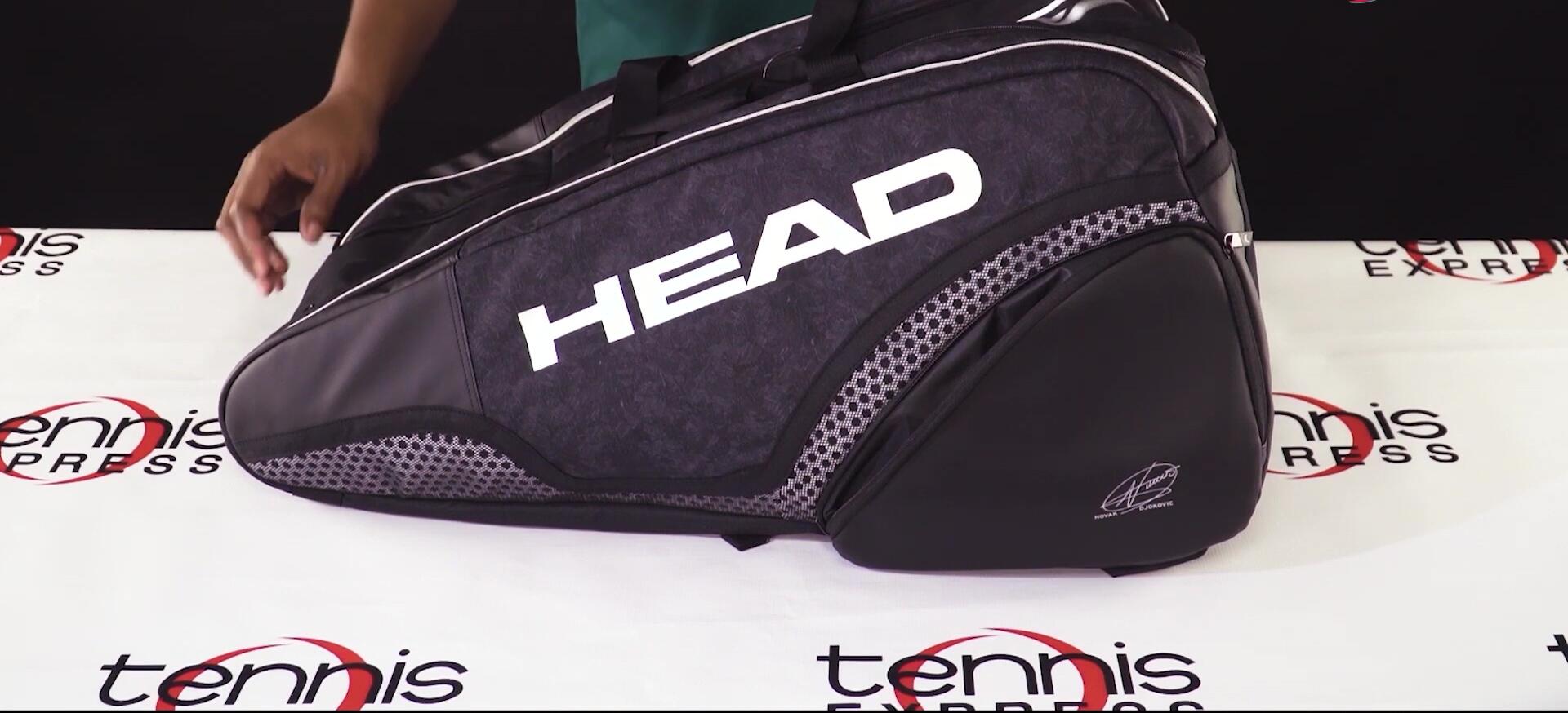 Close-up showing the racquet compartments