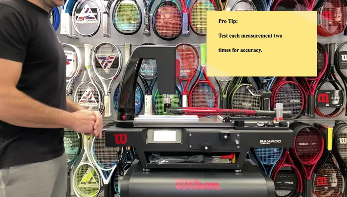 Observe the reading displayed on the machine (RA Stiffness). Repeat the test for accuracy.