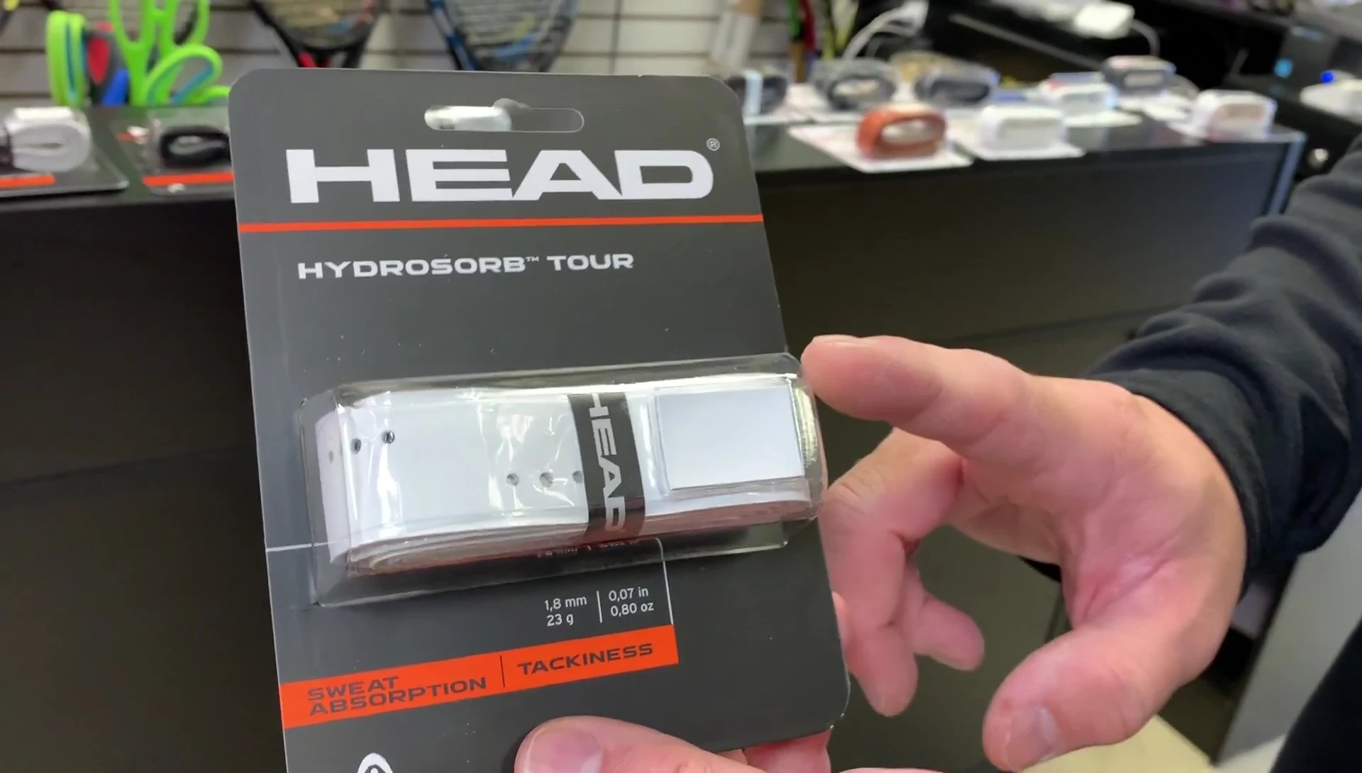Head Hydrosorb Tour grip highlighting the larger holes