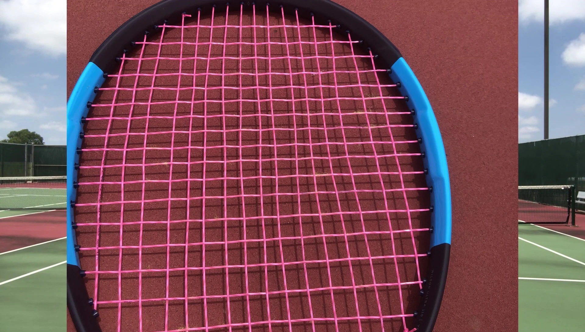 Example of string shift on a racket.