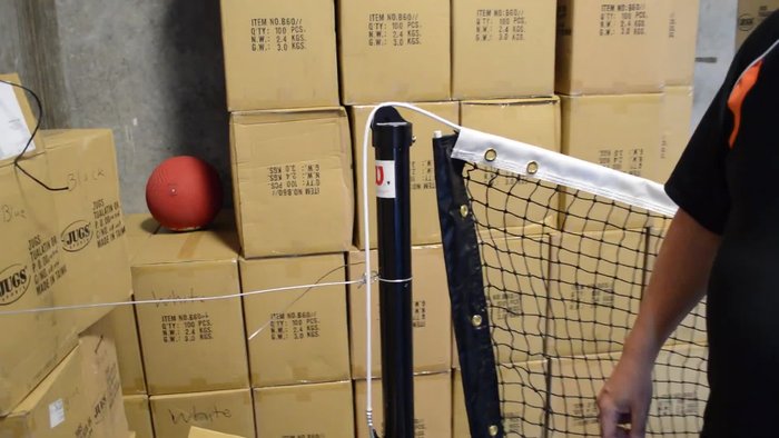 Insert the posts into PVC sleeves that are buried two feet into the ground. The pin on the post will help maintain the correct height (36 inches at the top).