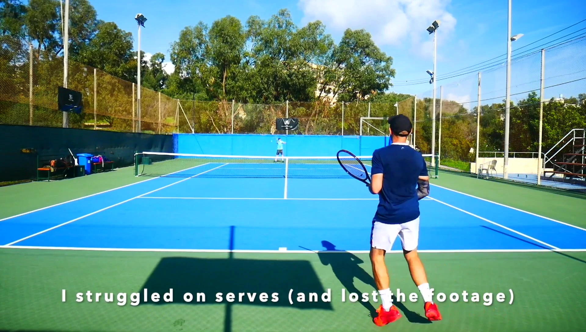 Focus on the racquet head during a serve
