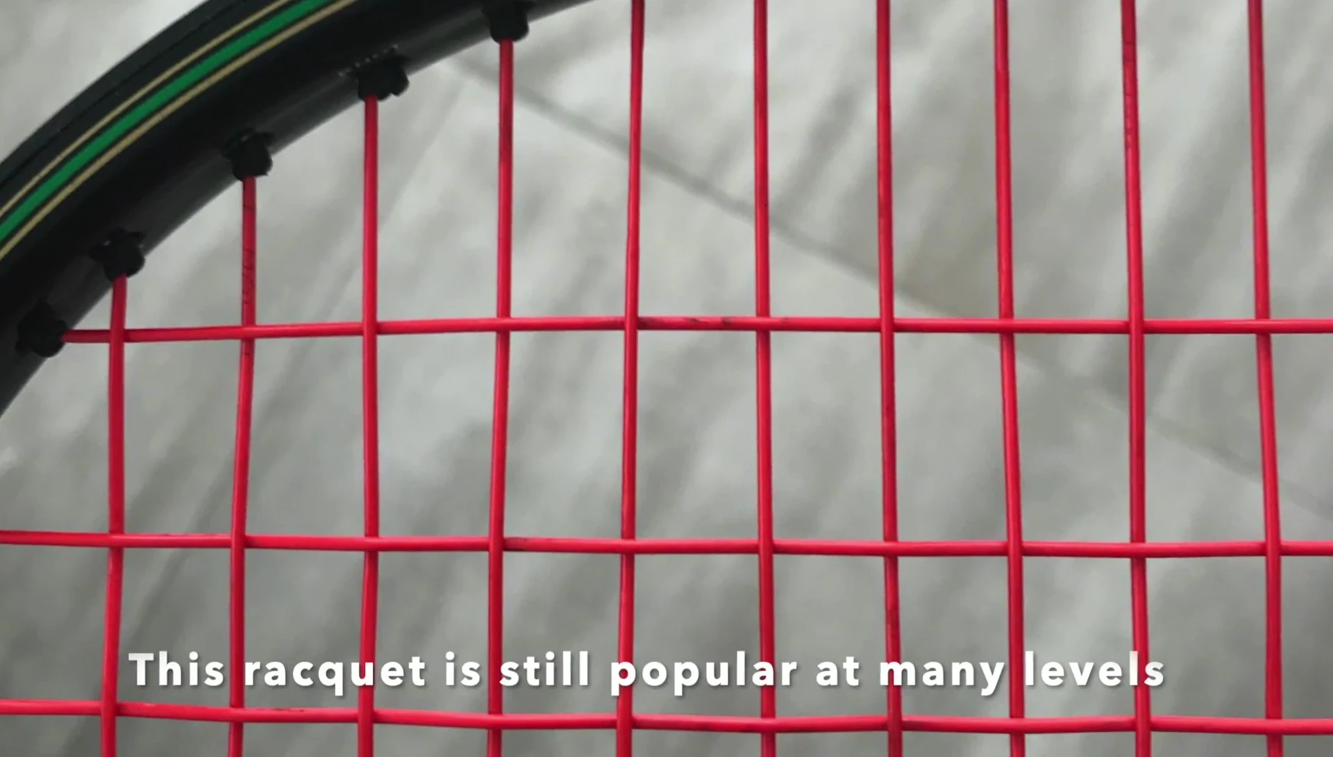 The racquet being strung