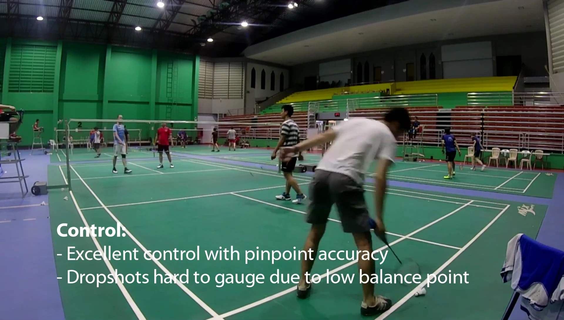 The reviewer addressing the difficulty of executing drop shots.