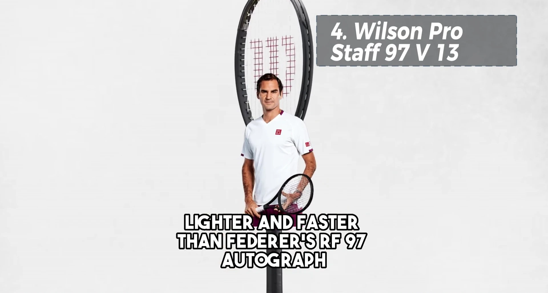 Comparison with Federer's racket mentioned in the video