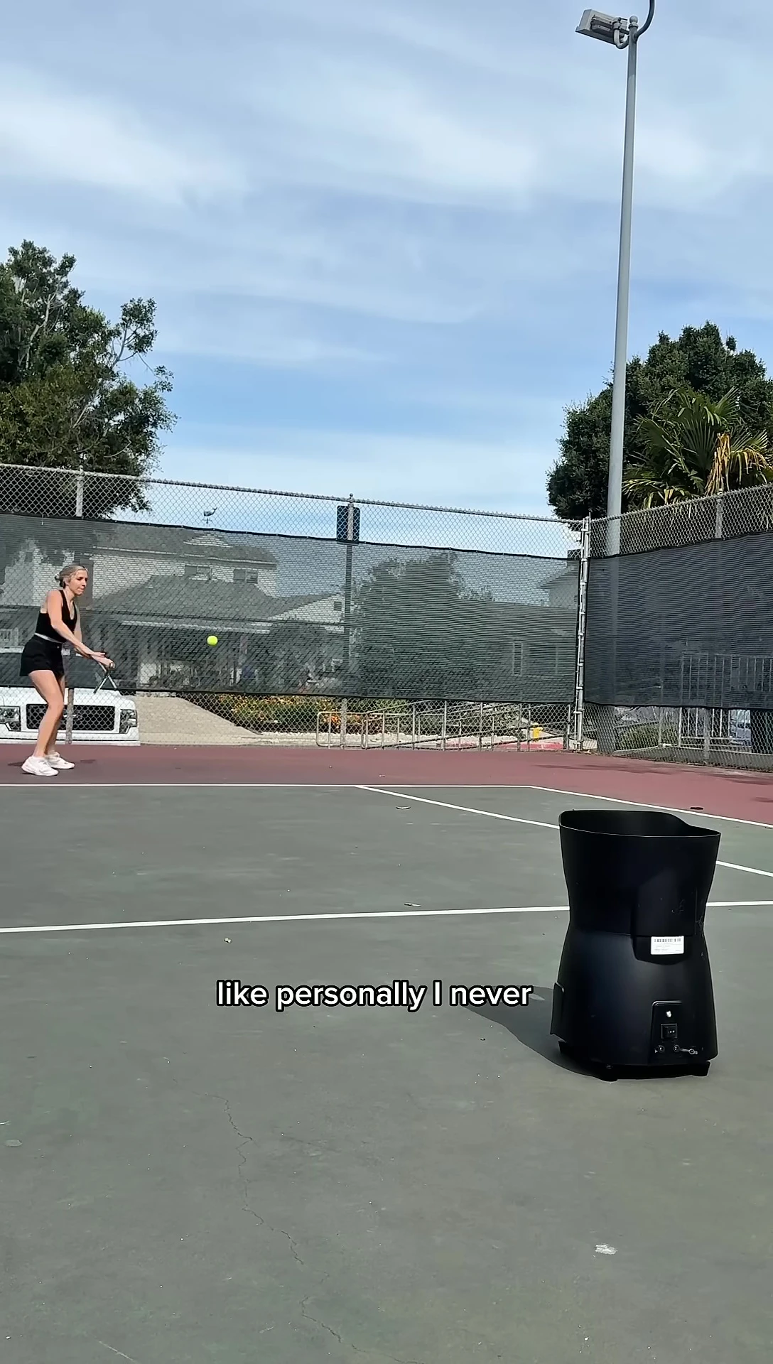 Person practicing a one-handed backhand