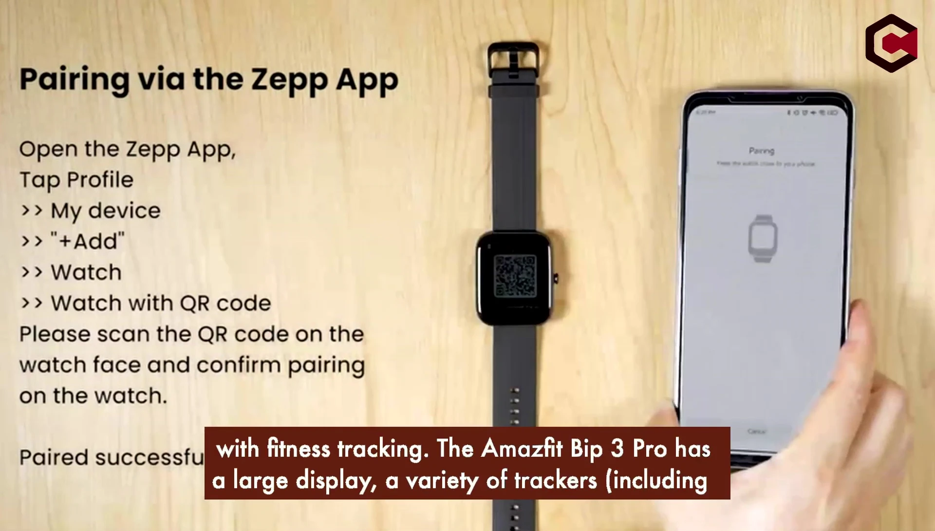 Amazfit Bip 3 Pro specifications highlighted