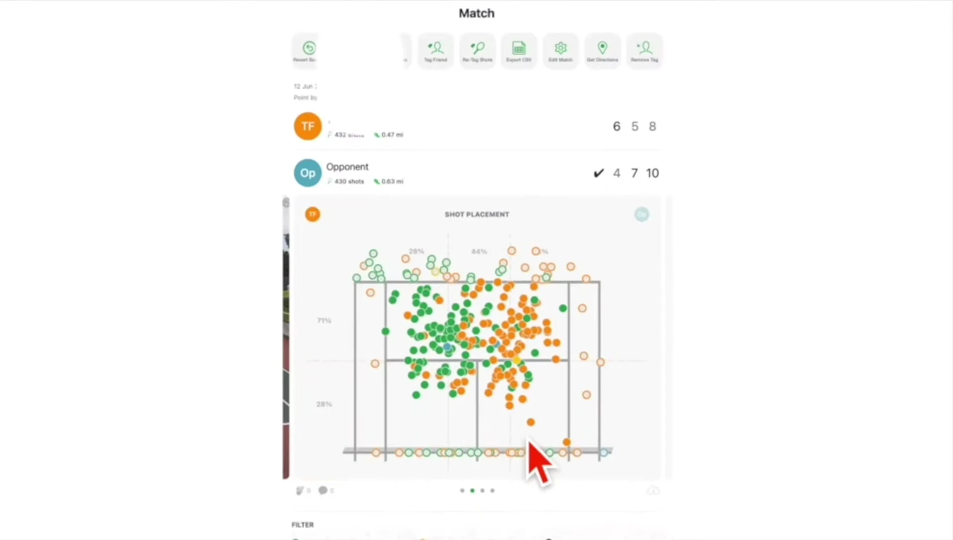 Screenshot showcasing the heatmap functionality.