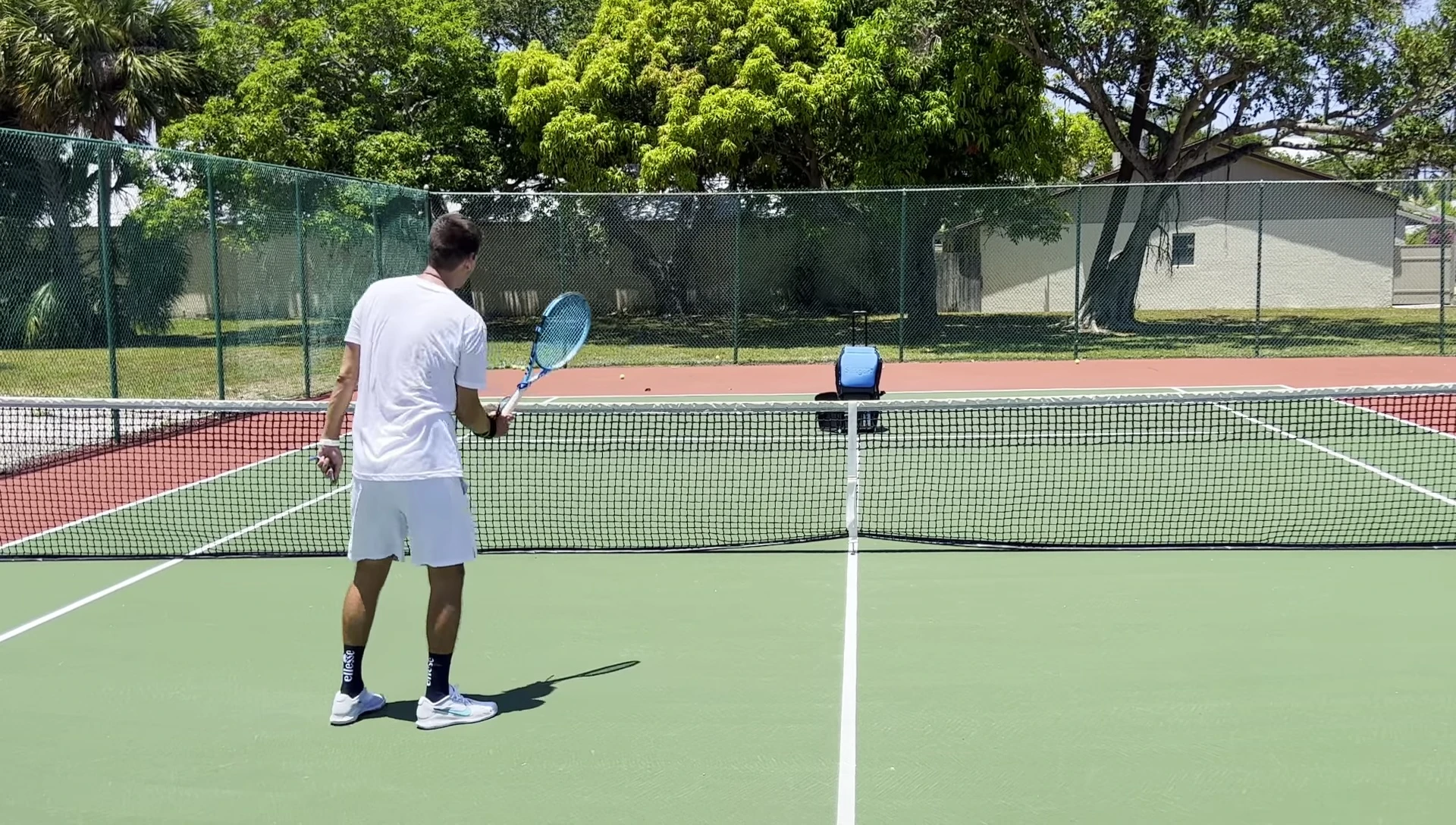 Using the wrist trainer for volleys.