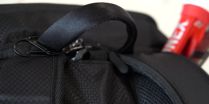 Use the sturdy yet soft grab handle and dual-sided clip for attaching extra items.