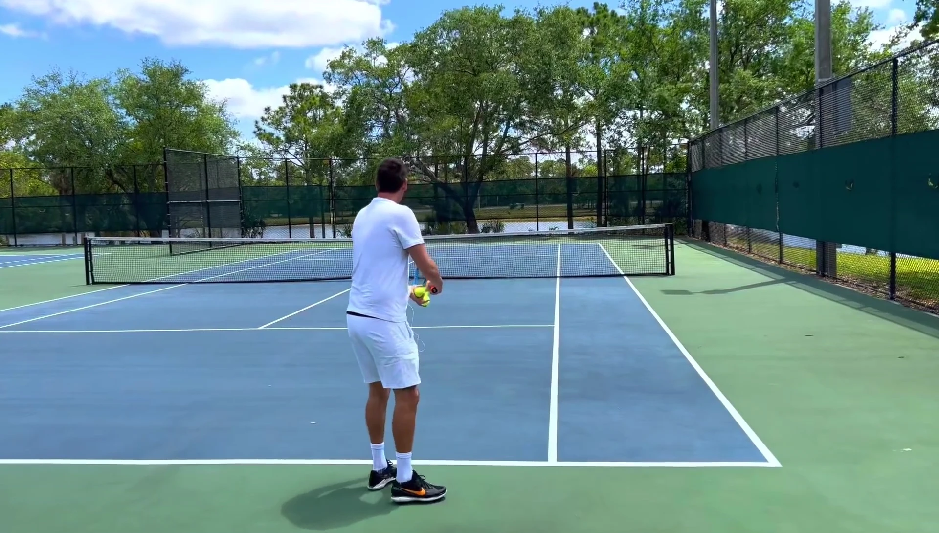 Player demonstrating different types of serves with distinctive sounds