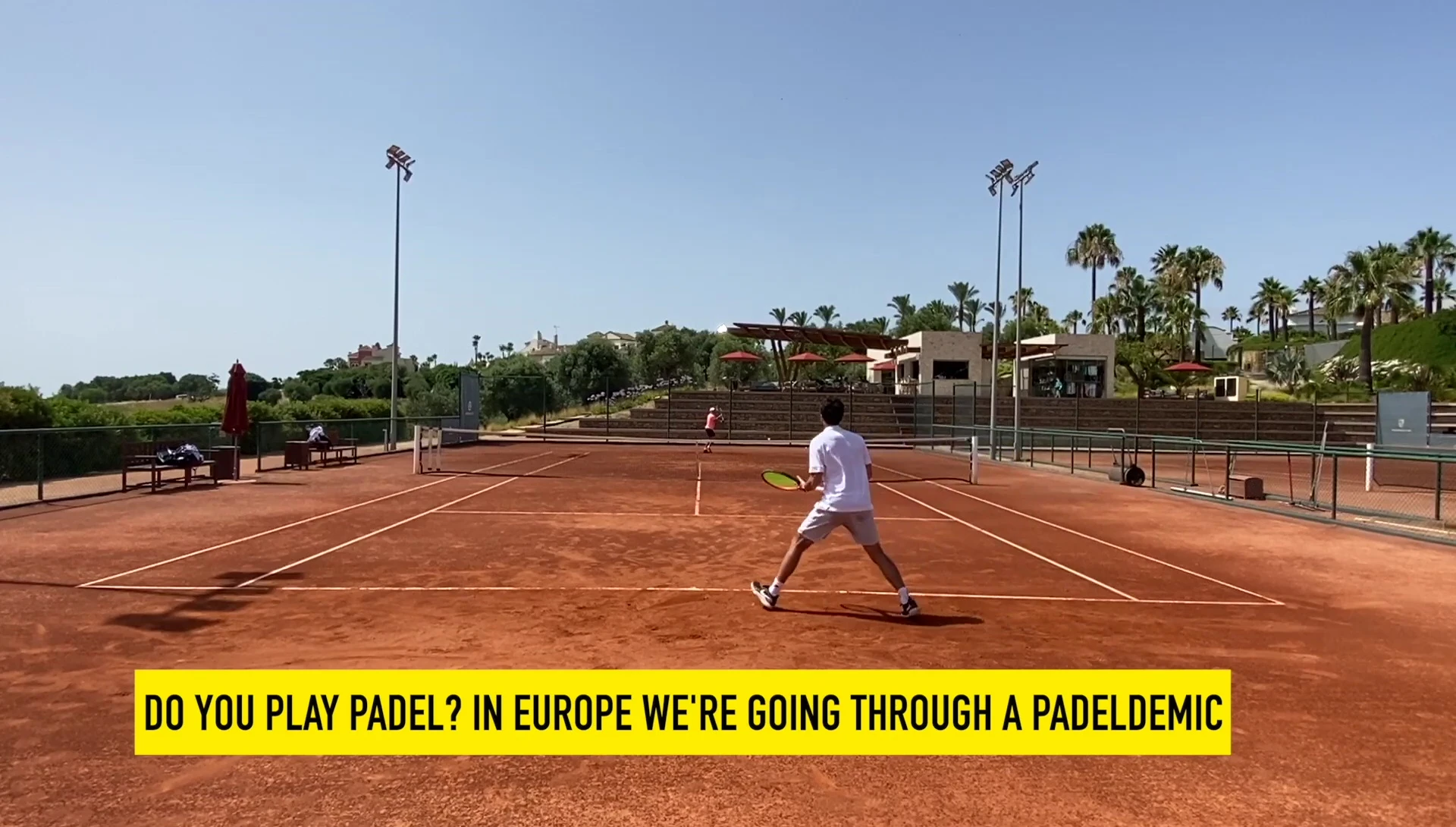 A padel tennis match in progress