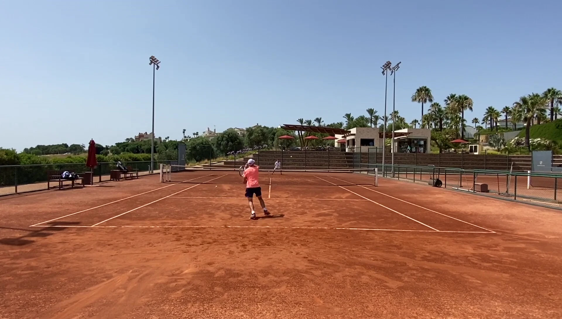 Tennis match in progress