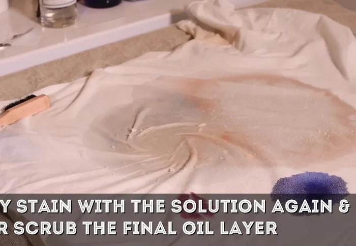 Spray again with vinegar/water solution and blot/scrub.